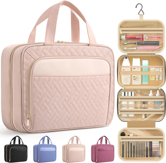 The Sovereign Quilted Hanging Toiletry Bag & Cosmetic Organizer