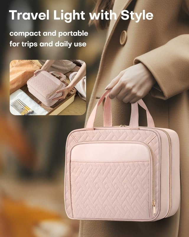 The Sovereign Quilted Hanging Toiletry Bag & Cosmetic Organizer