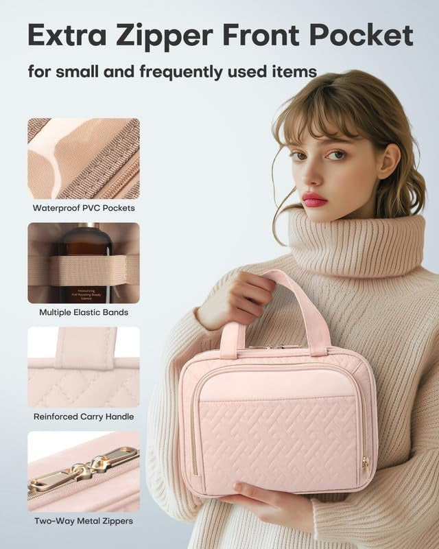 The Sovereign Quilted Hanging Toiletry Bag & Cosmetic Organizer